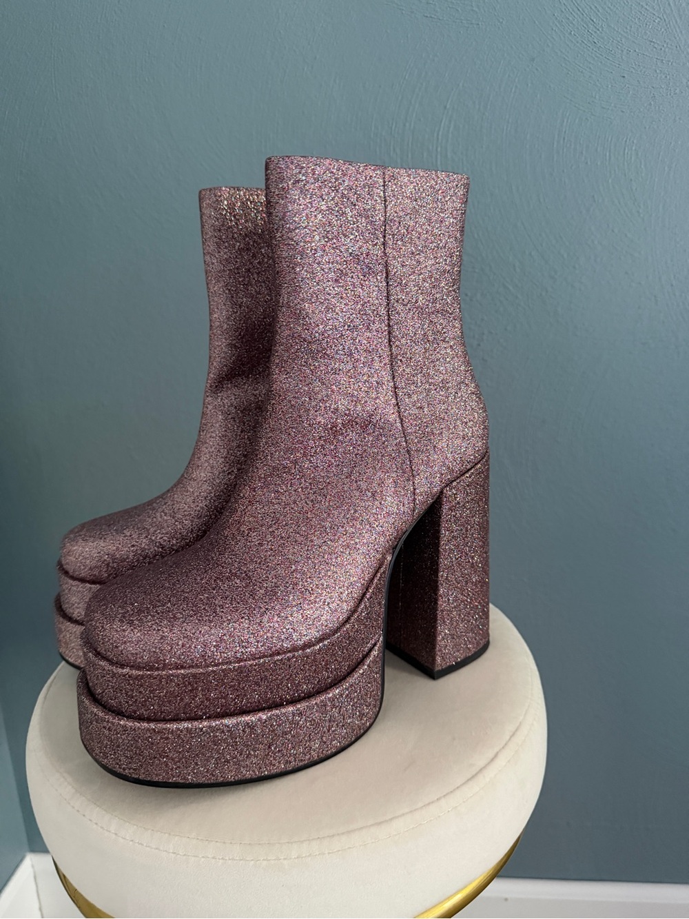 Pink Steve Madden Cobra Double Platform Boots Size 8.5